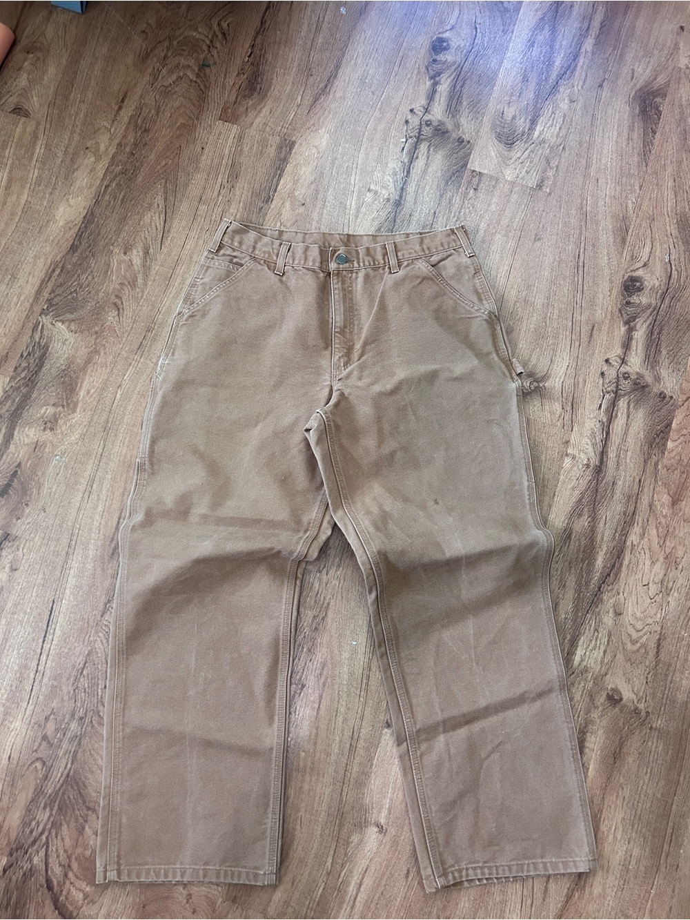 Carhartt B11 BRN Men's 35x32 Original Dungaree Fit Brown Duck Canvas Pants